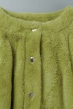 Pink Casual Solid Cardigan O Neck Outerwear