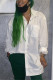 White Fashion Casual Turndown Collar Long Sleeve Regular Sleeve Regular Letter Print Tops