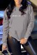 Grey Casual Print Letter O Neck Tops