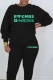 Black Street Print Patchwork O Neck Tops
