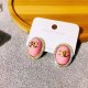 Pink Elegant Geometric Rhinestone Earrings