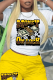 White Street Print Patchwork O Neck T-Shirts
