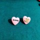 Pink Simplicity Letter Patchwork Earrings