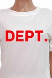 White Casual Print Letter O Neck Short Sleeve Two Pieces