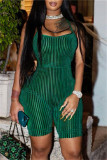 Brown Sexy Casual Solid Bandage Backless Halter Skinny Romper
