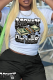 White Casual Print Patchwork O Neck T-Shirts