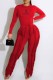 Red Street Print Tassel O Neck Long Sleeve Two Pieces