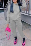 Pink Casual Letter Hot Drill Hooded Collar Long Sleeve Two Pieces