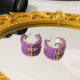 Purple Street Geometric Patchwork Earrings