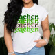 White Casual Print Patchwork O Neck T-Shirts