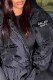 Black Street Print Letter Mandarin Collar Outerwear