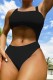 Black Sexy Solid Patchwork Backless Swimwears (With Paddings)