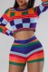 Colour Casual Print Basic O Neck Long Sleeve Two Pieces