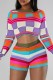 Purple Casual Print Basic O Neck Long Sleeve Two Pieces