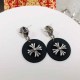 Black Simplicity Geometric Patchwork Earrings
