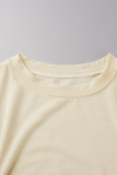 Pink Casual Solid Patchwork O Neck Short Sleeve Dress