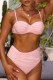 Pink Sexy Solid Patchwork Backless Swimwears (With Paddings)