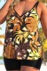 Orange Yellow Sexy Print Backless Swimwears (With Paddings)