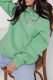 Green Casual Solid Hot Drilling Backless Hooded Collar Tops