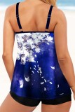 Black Sexy Print Patchwork Backless Swimwears (With Paddings)