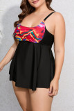 Black Sexy Print Patchwork Backless Swimwears (With Paddings)
