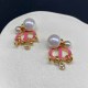 Pink Simplicity Geometric Patchwork Earrings