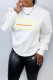 White Street Print Letter O Neck Tops