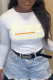 White Street Print Letter O Neck Tops