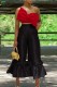 Red Black Sexy Casual Solid Patchwork Backless With Bow Strapless Sleeveless Two Pieces