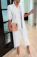 White Casual Solid Patchwork Turndown Collar Long Sleeve Two Pieces