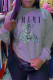 Grey Casual Print Patchwork Letter O Neck Tops