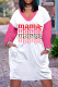 Letter Print Casual Print Patchwork Basic V Neck Long Sleeve Dresses