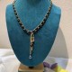 Black Gold Street Geometric Tassel Chains Necklaces