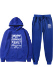 Red Casual Letter Print Basic Hooded Collar Long Sleeve Two Pieces