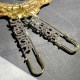 Gold Street Letter Patchwork Rhinestone Earrings