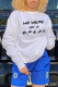 White Casual Daily Print Patchwork Letter O Neck Tops