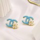 Blue Simplicity Geometric Patchwork Earrings