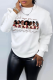 White Street Print Letter O Neck Tops