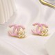 Pink Simplicity Geometric Patchwork Earrings