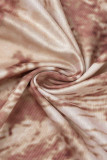 Brown Sexy Print Patchwork Half A Turtleneck Pencil Skirt Dresses