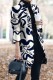 Tibetan Blue Casual Print Patchwork Cardigan Turn-back Collar Outerwear
