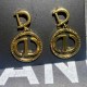 Gold Street Letter Geometric Patchwork Earrings