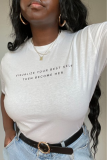 White Street Print Letter O Neck T-Shirts