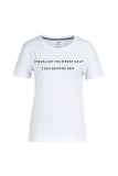White Street Print Letter O Neck T-Shirts