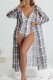 Grey Sexy Print Backless Swimwears Set (With Paddings)