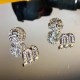 Silver Street Geometric Patchwork Letter Earrings