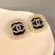 Black Elegant Geometric Pearl Earrings
