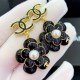 Black Elegant Geometric Patchwork Earrings