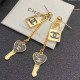 Black Gold Street Geometric Patchwork Earrings