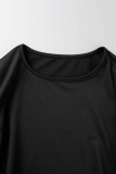 Black Sexy Casual Solid Hollowed Out O Neck Long Sleeve Two Pieces